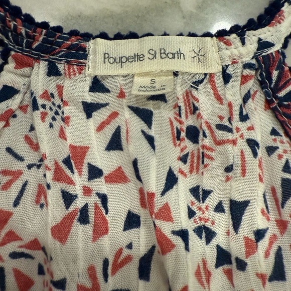 Poupette St. Barth Nola Mini Dress Size Small Pink White Navy - Picture 3 of 15